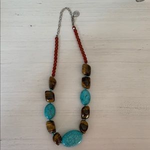 RJ Graziano Tiger Eye & Turquoise necklace
